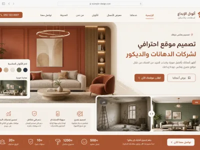 تصميم موقع دهانات وديكور