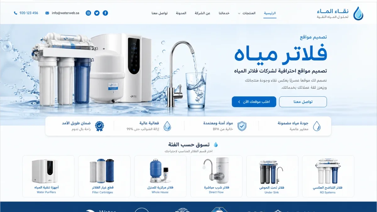 تصميم مواقع فلاتر مياه